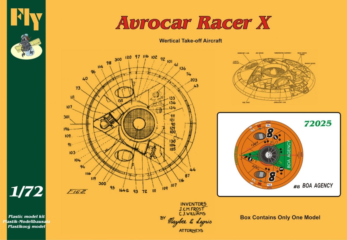 Fly 72025 Avrocar Racer X BOA AGENCY 1/72