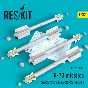 RESKIT RS32-0017 R-73 SOVIET MISSILES (4PCS) 1/32