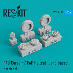 RESKIT RS72-0105 F4U &amp;quot;CORSAIR&amp;quot;/F6F &amp;quot;HELLCAT&amp;quot; LAND BASED WHEELS SET 1/72