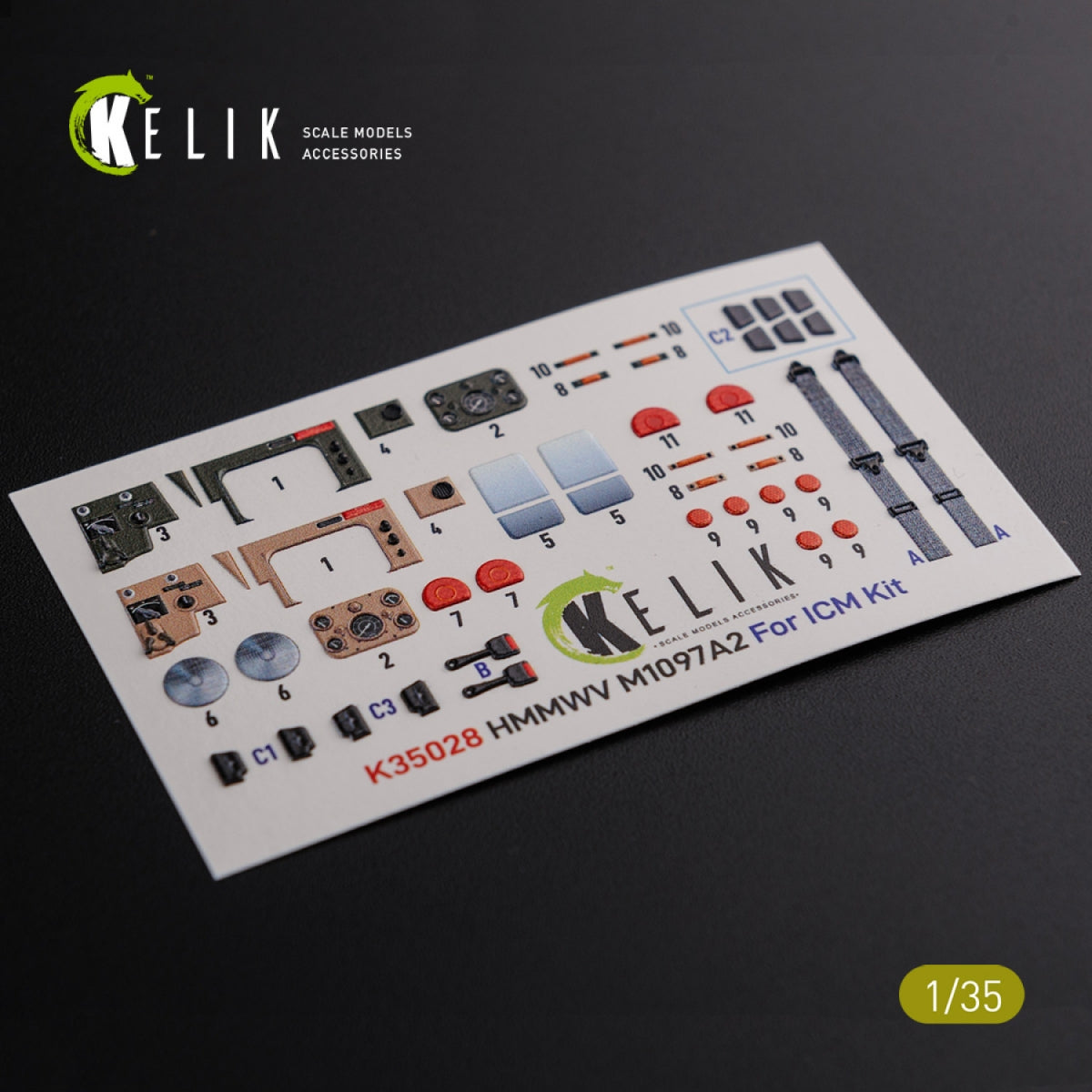 KELIK K35028 HMMWV M1097 3D Decal for ICM kit 1/35