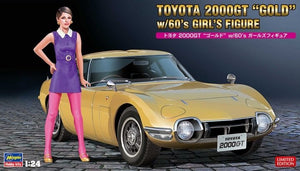 Hasegawa SP533 Toyota 2000GT &amp;quot;Gold&amp;quot; w/60&amp;#39;s Girl&amp;#39;s Figure 1/24