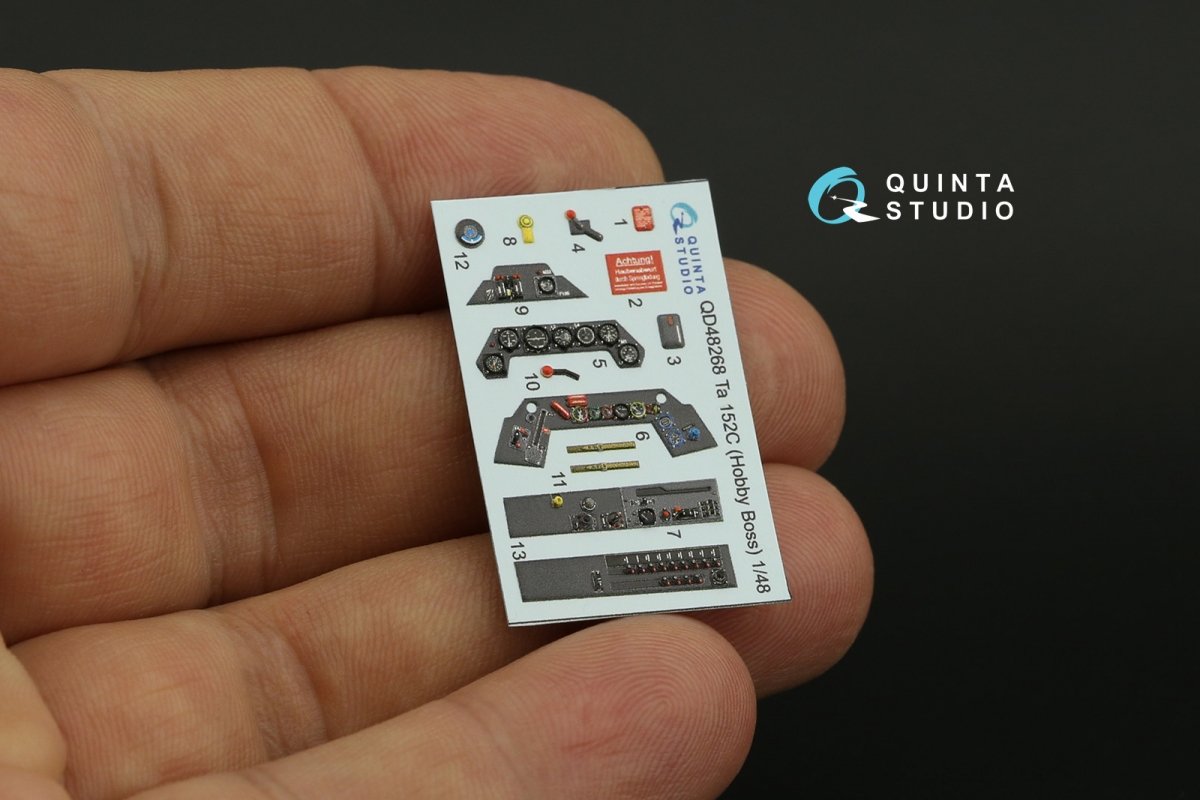Quinta Studio QD48268 Ta 152C 3D-Printed &amp;amp; colored Interior on decal paper (Hobby Boss) 1/48 – immagine 2