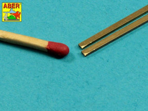 Aber KR-15 Brass square rods 1.5 mm length 245mm x 2 pcs. – Bild 2