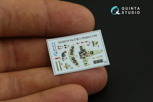 Quinta Studio QD48274 He 51B 3D-Printed &amp;amp; colored Interior on decal paper (Roden) 1/48 – image 2