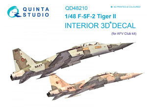 Quinta Studio QD48210 F-5F-2 3D-Printed &amp;amp; colored Interior on decal paper (AFV club) 1/48
