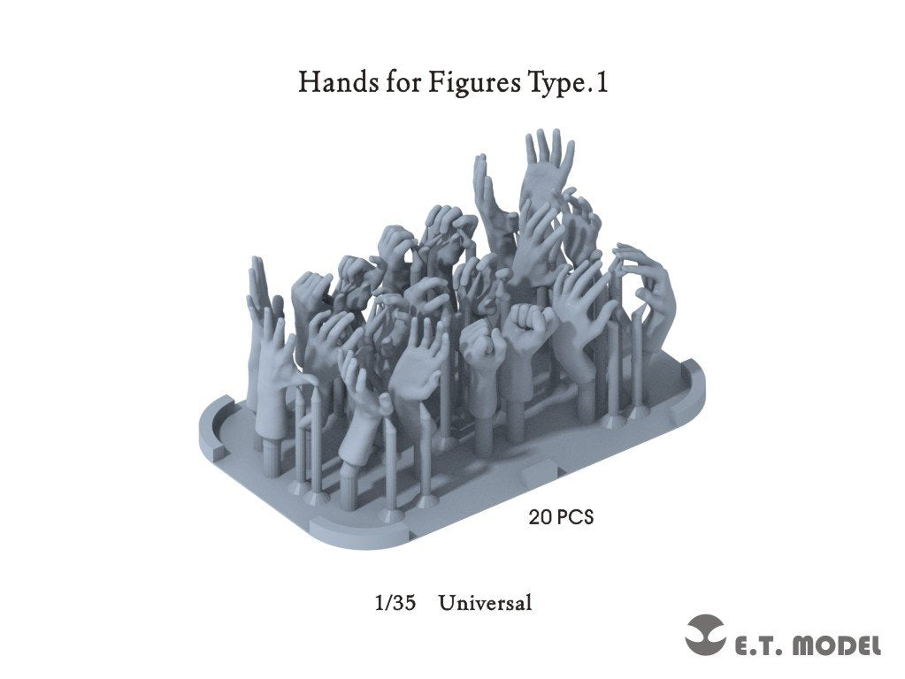 ET Model P35-320 Hands for Figures Type.1 (3D Print) 1/35