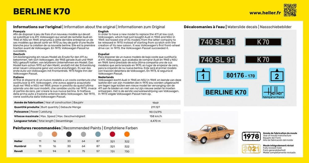 Heller 56176 Starter Kit - Berline K70 1/43 – image 3