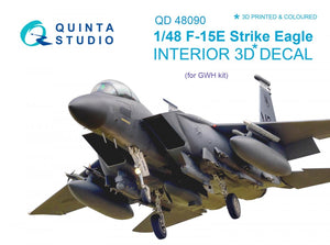 Quinta Studio QD48090 F-15E 3D-Printed &amp;amp; colored Interior on decal paper (for GWH kit) 1/48