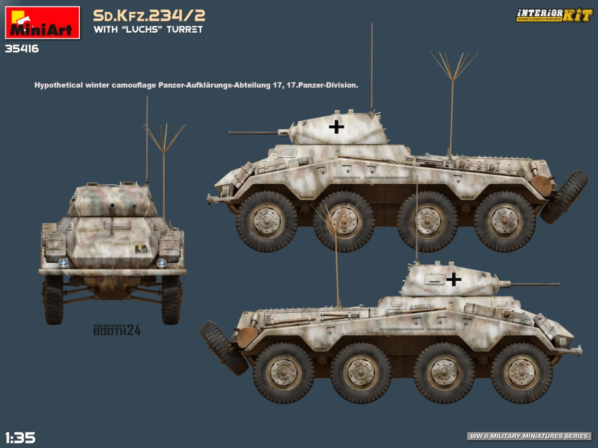 MiniArt 35416 Sd.Kfz.234/2 WITH LUCHS TURRET. INTERIOR KIT 1/35 – imagen 3