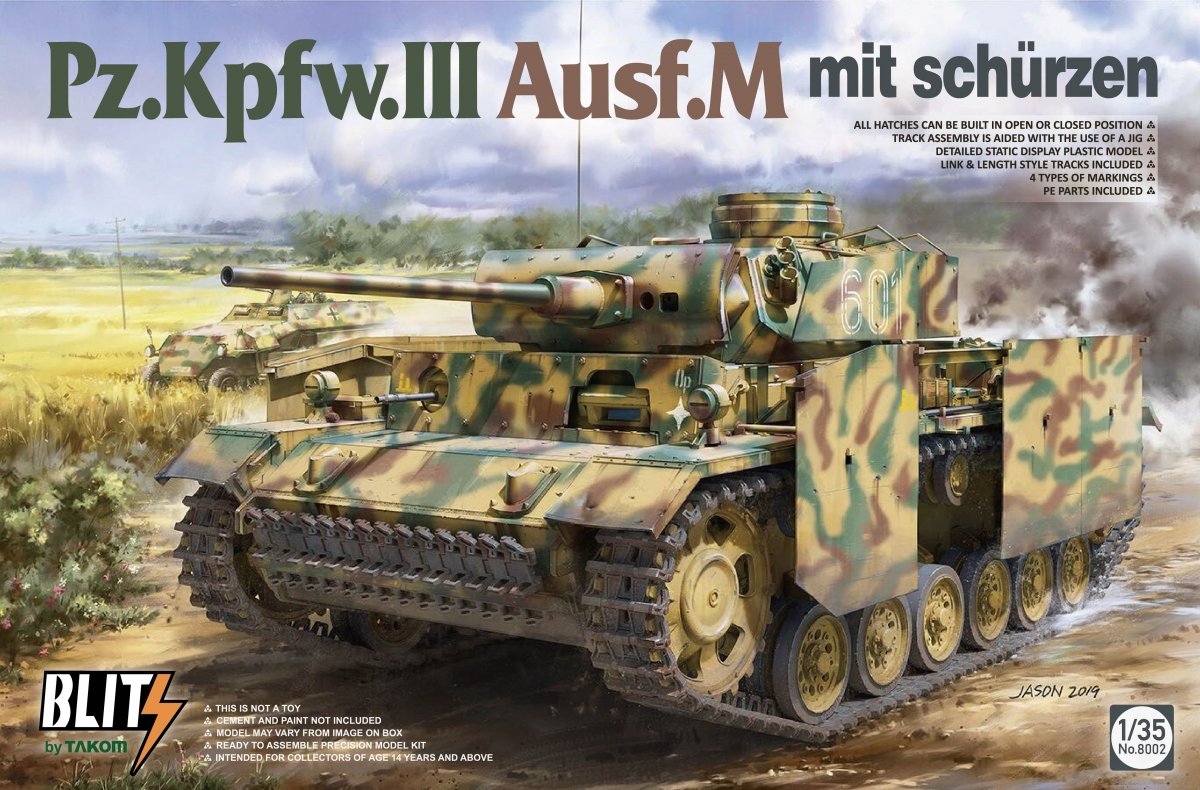 Takom 8002 Pz.Kpfw.III Ausf.M with Schürzen 1/35