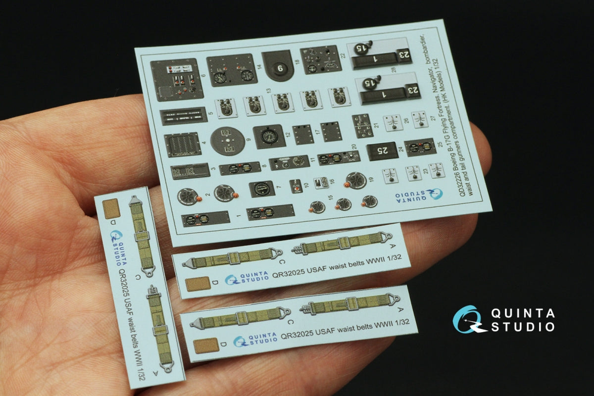 Quinta Studio QD32226 Boeing B-17G Navigator, bombardier, waist and tail gunners compartments. 3D-Printed colored Interior (HK models) 1/32 – immagine 3