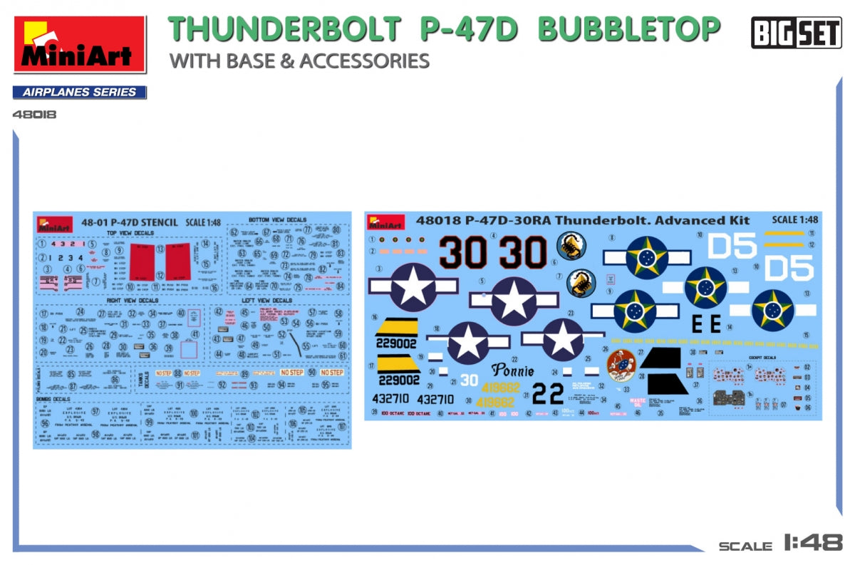 MiniArt 48018 THUNDERBOLT P-47D BUBBLETOP WITH BASE &amp;amp; ACCESSORIES. BIG SET 1/48 – immagine 5