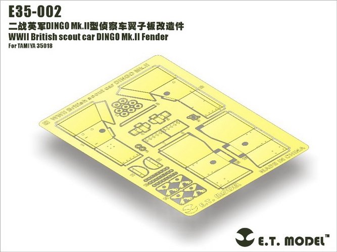 ET Model E35-002 WWII British scout car DINGO Mk.II Fender For TAMIYA 35018 1/35