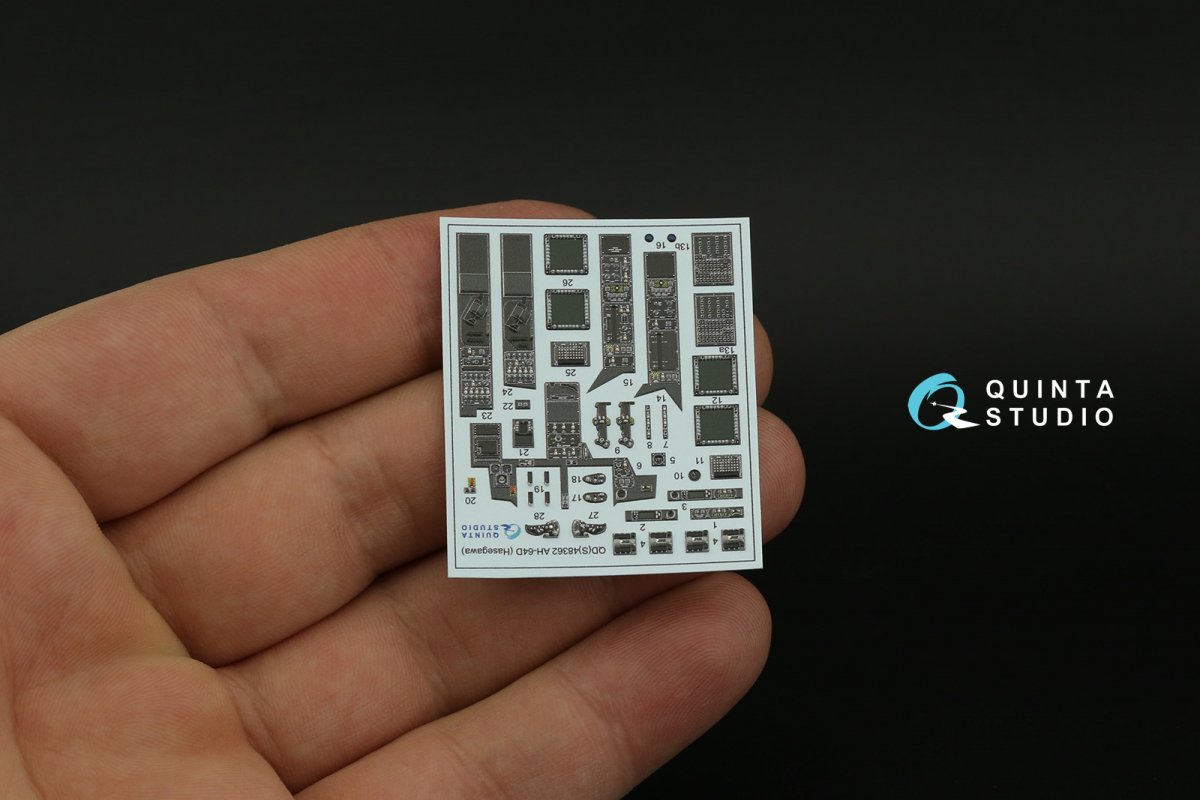 Quinta Studio QD48362 AH-64D 3D-Printed &amp;amp; colored Interior on decal paper (Hasegawa) 1/48 – obrázek 7