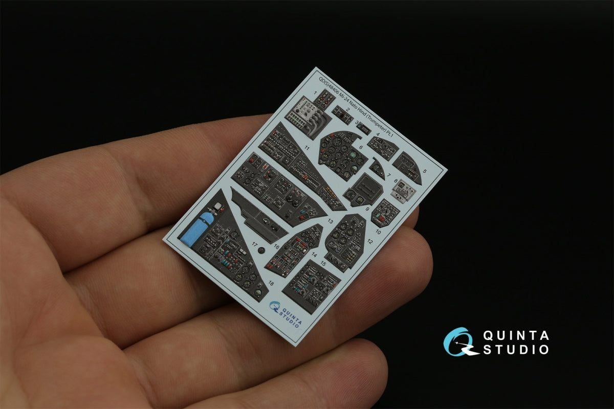 Quinta Studio QD48406 Mi-24 Nato Hind 3D-Printed &amp;amp; colored Interior on decal paper (Trumpeter) 1/48 – Bild 6