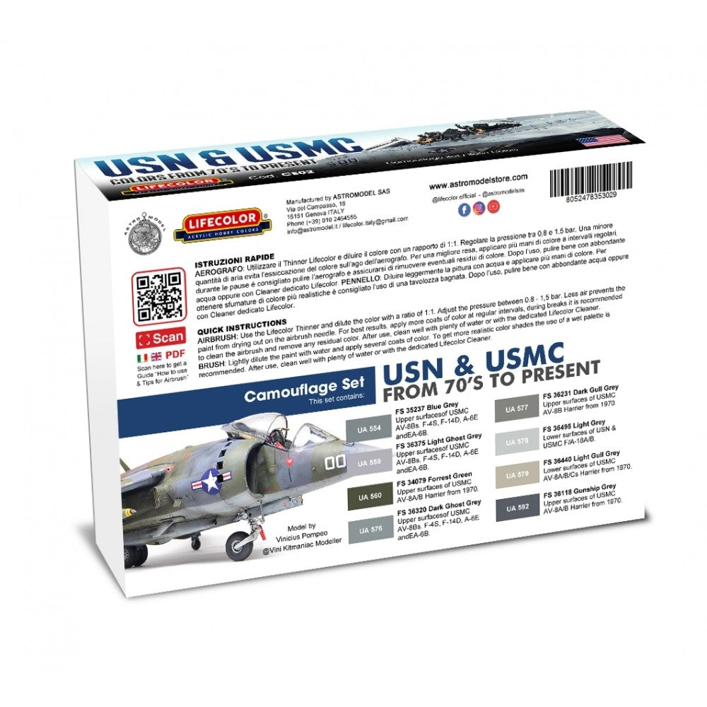 Lifecolor CE02 Acrylic paint Set American Aircraft Set 4 8x22ml – Bild 2
