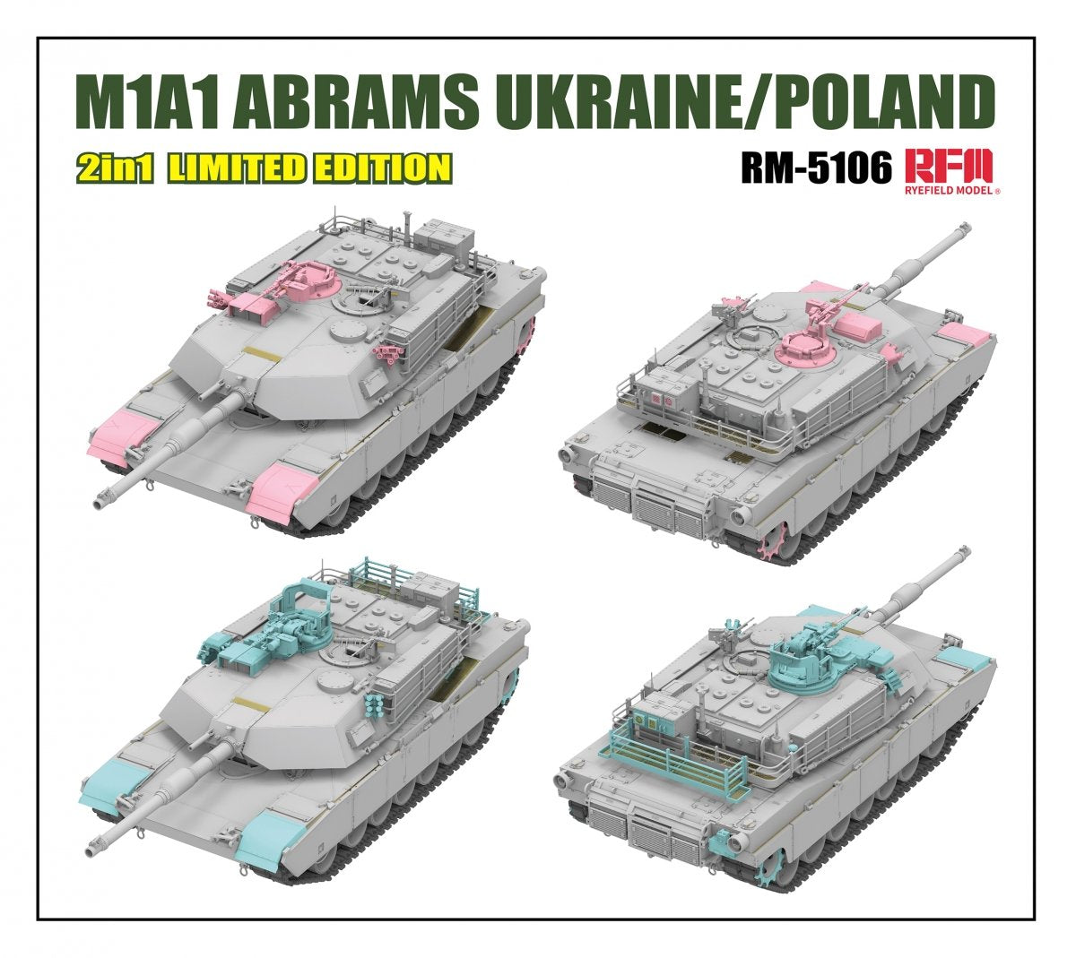 Rye Field Model 5106 M1A1 Abrams Ukraine/Poland - 2in1 Limited Edition 1/35 – immagine 2