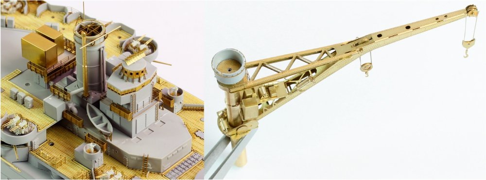 Pontos 35023FN USS BB-34 New York 1944 Detail-up set (w/Teak Tone Deck, Barrels, Resin, PE) – Bild 21