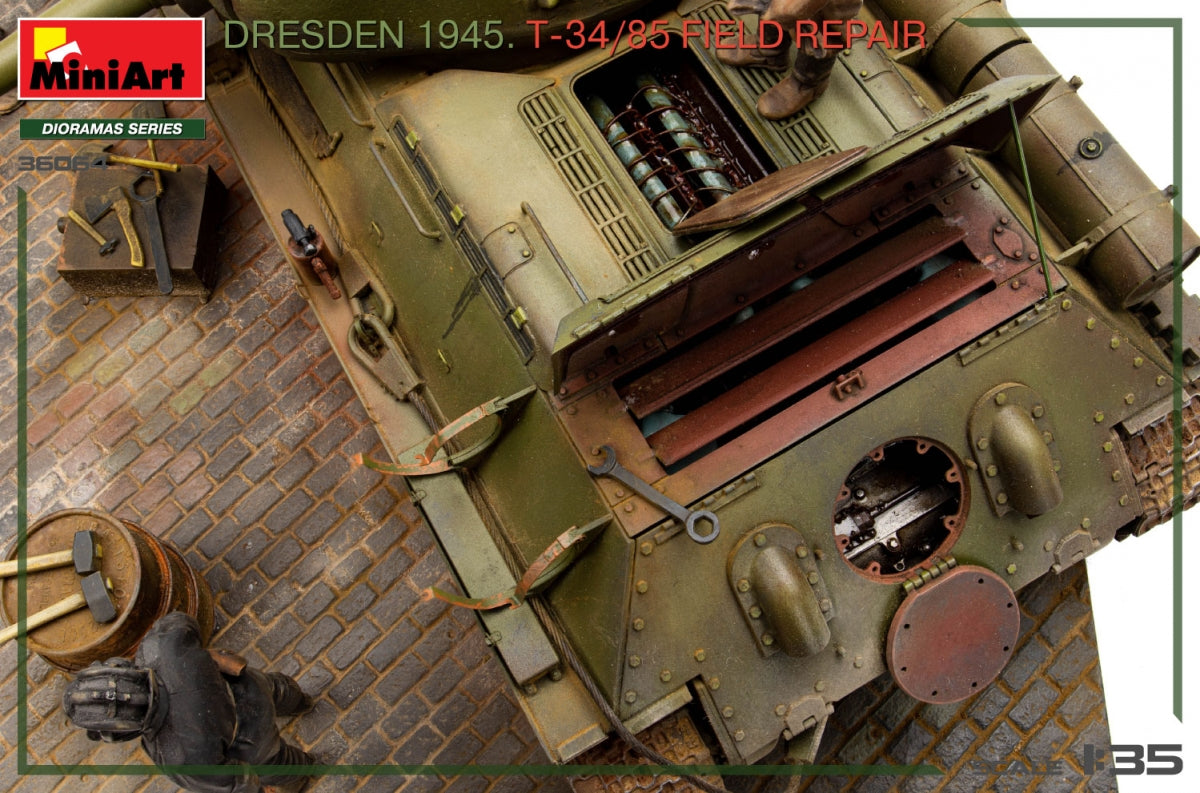 MiniArt 36064 Dresden 1945. T-34/85 Field Repair. BIG SET 1/35