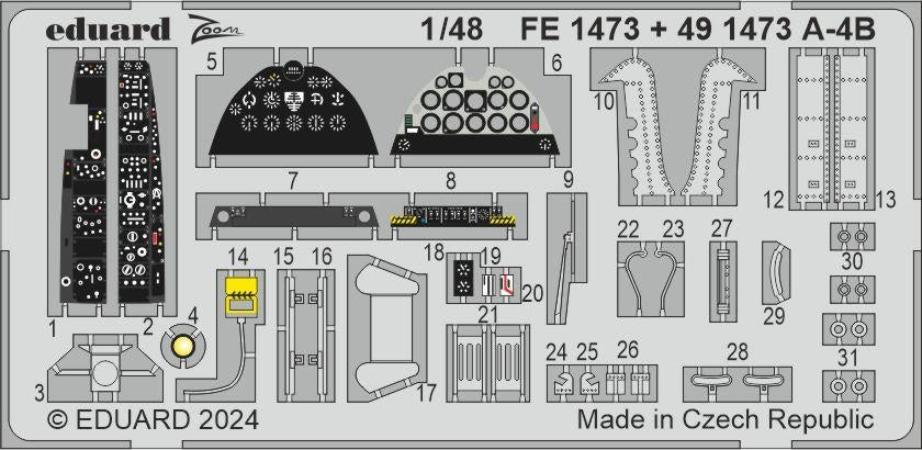 Eduard FE1473 A-4B HOBBY 2000, HASEGAWA 1/48