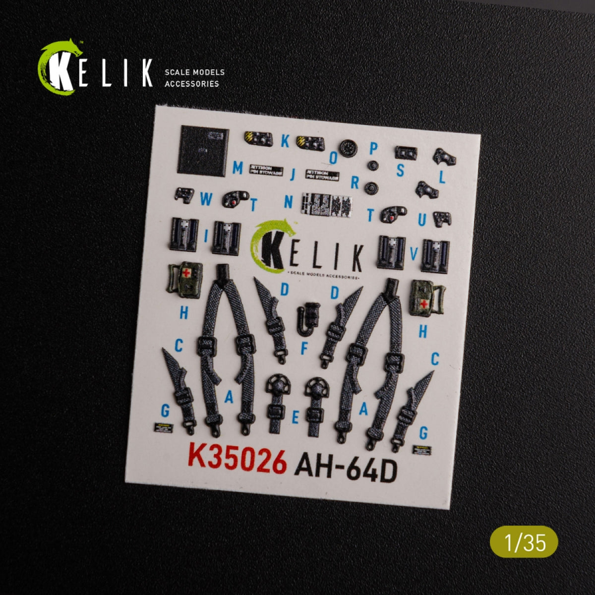 KELIK K35026 AH-64D Apache interior 3D decals for Meng kit 1/35 – image 3