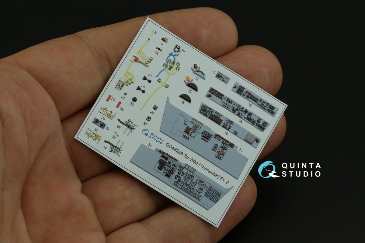 Quinta Studio QD48238 Su-24M 3D-Printed &amp;amp; colored Interior on decal paper ( Trumpeter ) 1/48 – Bild 11