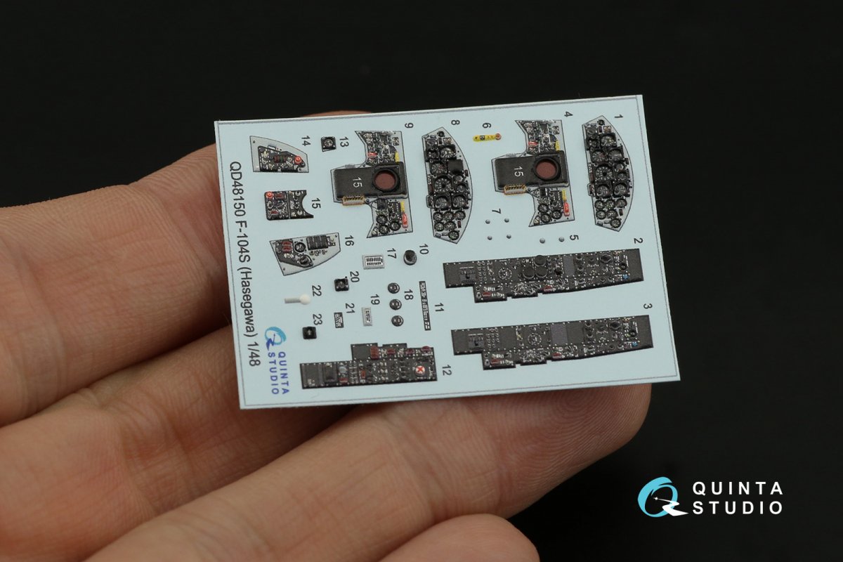 Quinta Studio QD48150 F-104S 3D-Printed &amp;amp; colored Interior on decal paper (Hasegawa) 1/48 – obrázek 8