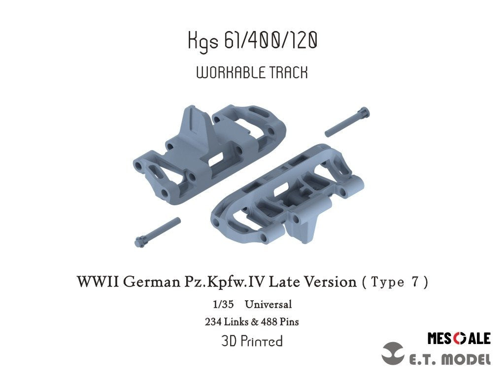 ET Model P35-049 WWII German Pz.Kpfw.IV Late Version（Type 7）Workable Track ( 3D Printed ) 1/35
