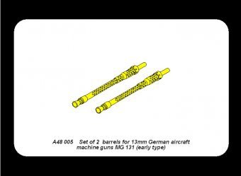 Aber A48 005 Set of 2 barrels for German 13mm aircraft machine guns MG 131 (early type) 1/48 – obrázek 4