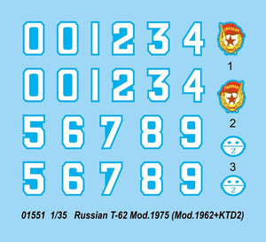 Trumpeter 01551 Russian T-62 Mod.1975 (Mod.1962+KTD2) – imagen 5