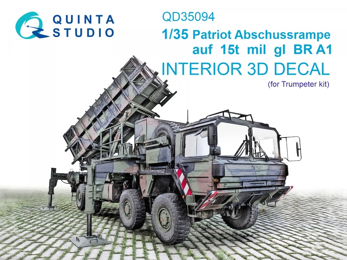 Quinta Studio QD35094 Patriot Abschussrampe auf 15t mil gl BR A1 3D-Printed &amp;amp; colored Interior on decal paper (Trumpeter) 1/35