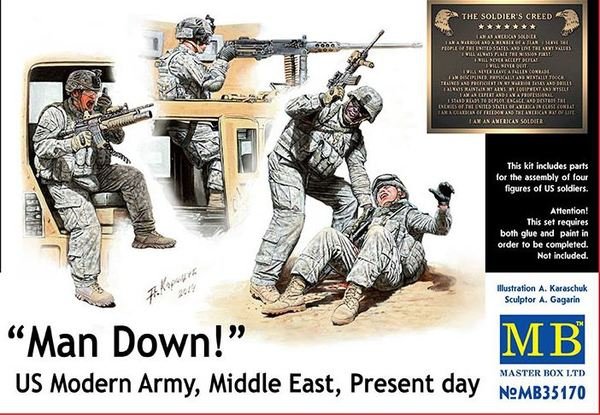 Master Box 35170 Man Down! US Modern Army, Middle East, Present day 1/35