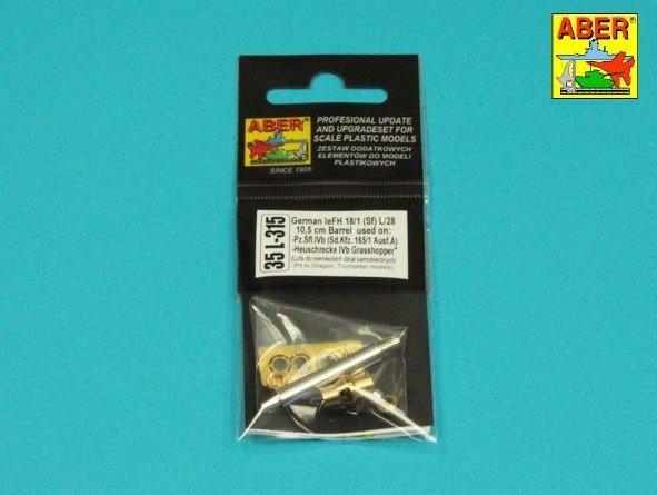 Aber 35L-315 leFH 18/1 (Sf) 10.5 cm L/28 barrel for German Pz.Sfl.IVb self-propelled guns 1/35