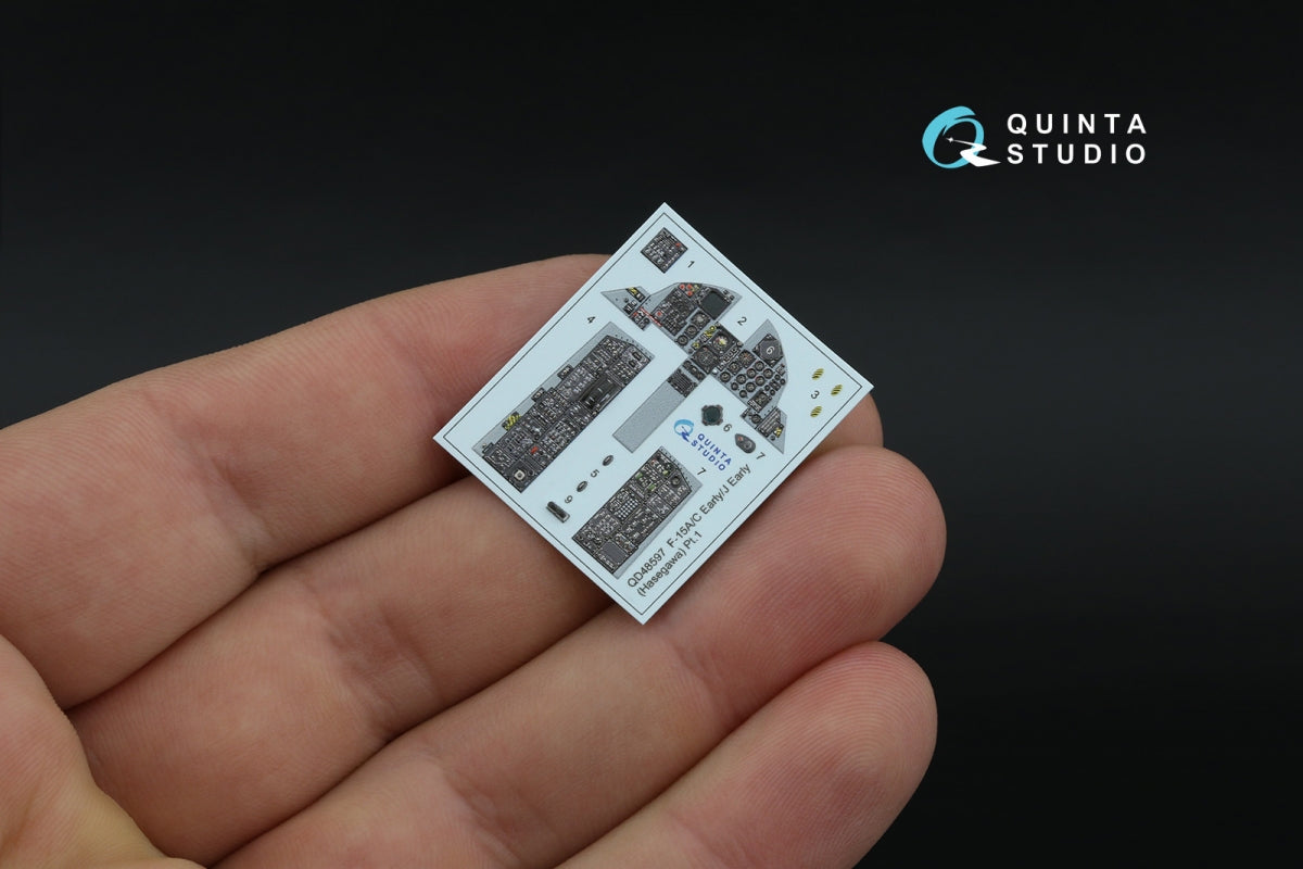 Quinta Studio QD48597 F-15A/F-15C Early/F-15J Early 3D-Printed &amp;amp; colored Interior on decal paper (Hasegawa) 1/48 – image 3