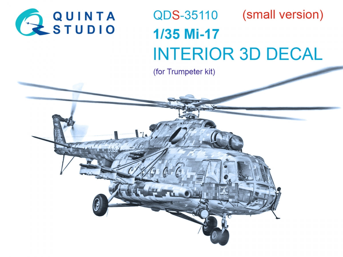 Quinta Studio QDS-35110 Mi-17 3D-Printed colored Interior on decal paper (Trumpeter) (Small version) 1/35