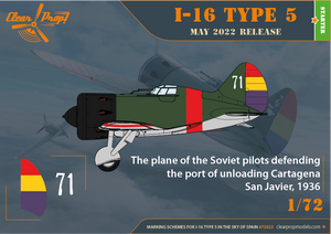 Clear Prop! CP72023 I-16 Type 5 In the sky of Spain STARTER KIT 1/72 – immagine 8