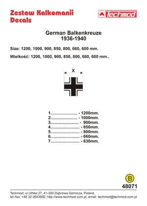 Techmod 48071 - German Luftwaffe Balkenkreuze 1936-1940 1/48 – Bild 2