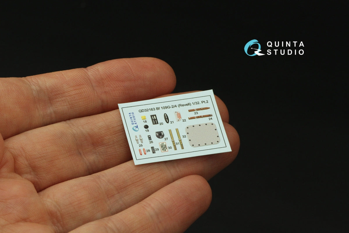 Quinta Studio QD32163 Bf 109G-2/4 3D-Printed &amp;amp; colored Interior on decal paper (Revell) 1/32 – Bild 5