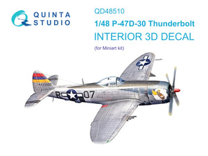 Quinta Studio QD48510 P-47 D-30 3D-Printed colored Interior on decal paper (Miniart) 1/48