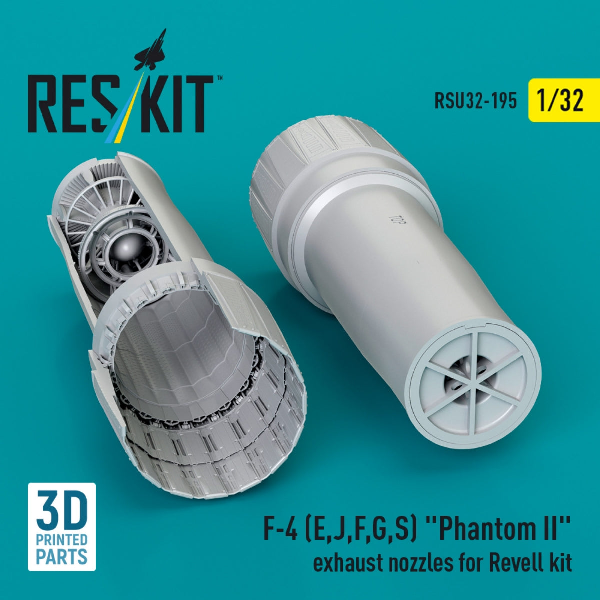 RESKIT RSU32-0195 F-4 (E, J, F, G, S) &amp;quot;Phantom II&amp;quot; exhaust nozzles for Revell kit (3D Printed) 1/32 – image 2