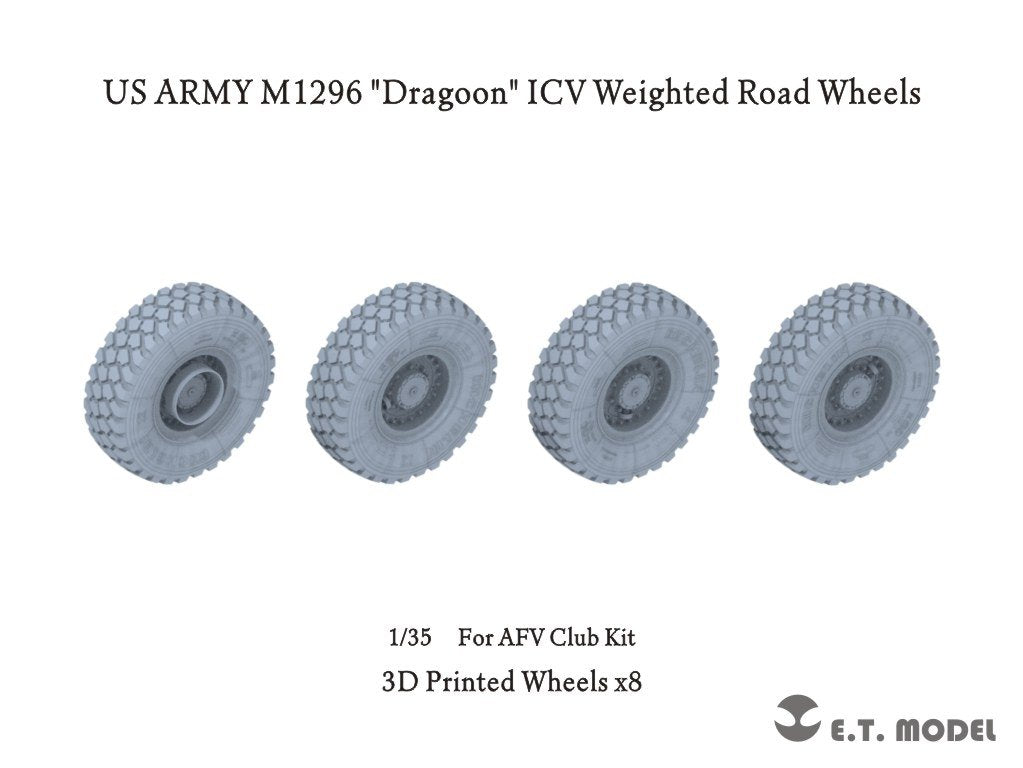 ET Model P35-112 US ARMY M1296 &amp;quot;Dragoon&amp;quot; ICV Weighted Road Wheels (3D Printed) For AFV Club Kit 1/35 – obrázek 2