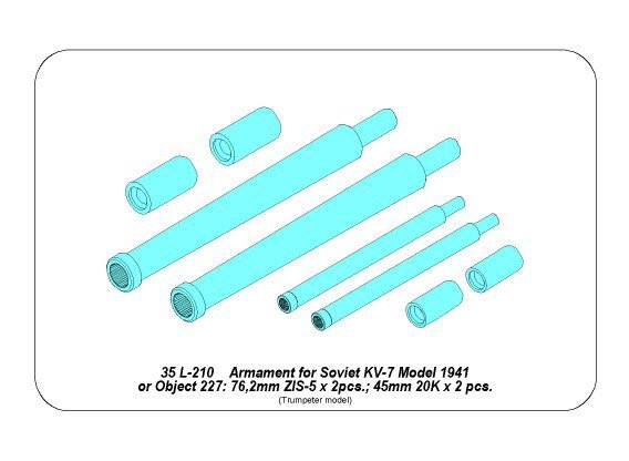 Aber 35L-210 Armament for Soviet KV-7 76mm x 2 pcs.; 45mm x 2pcs. (1/35) – image 4