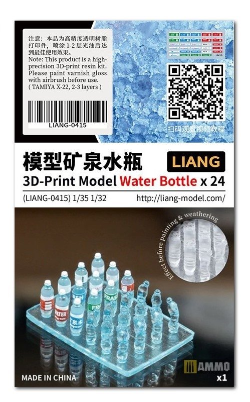 Liang 0415 3D-Print Model Water Bottle x 24 1/32 1/35 – obrázek 3