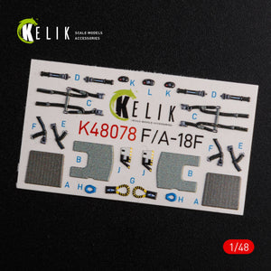 KELIK K48078 F/A-18F Super Hornet interior 3D decals for MENG kit 1/48 – image 3