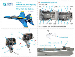 Quinta Studio QD48215 F/A-18D Early 3D-Printed &amp;amp; colored Interior on decal paper (Kinetic) 1/48 – image 12
