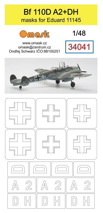 Omask 34041 Bf 110D A2+DH (pour Eduard 11145) 1/48
