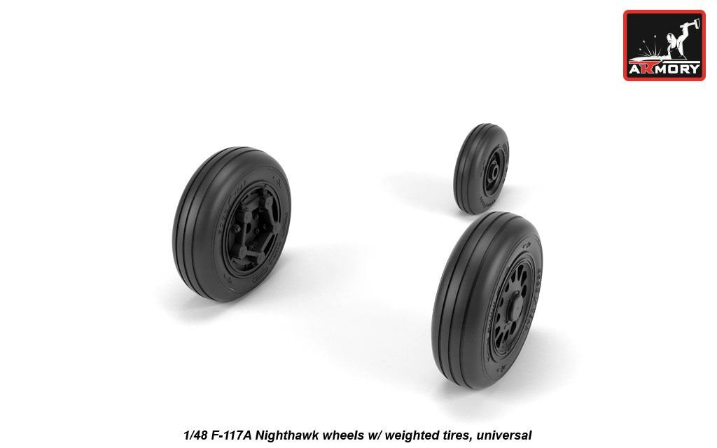 Armory Models AW48322 F-117A Nighthawk wheels w/ weighted tires 1/48 – image 2