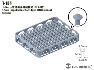 ET Model T-134 1.5mm Large Conical Bolts Type.1 120 pieces