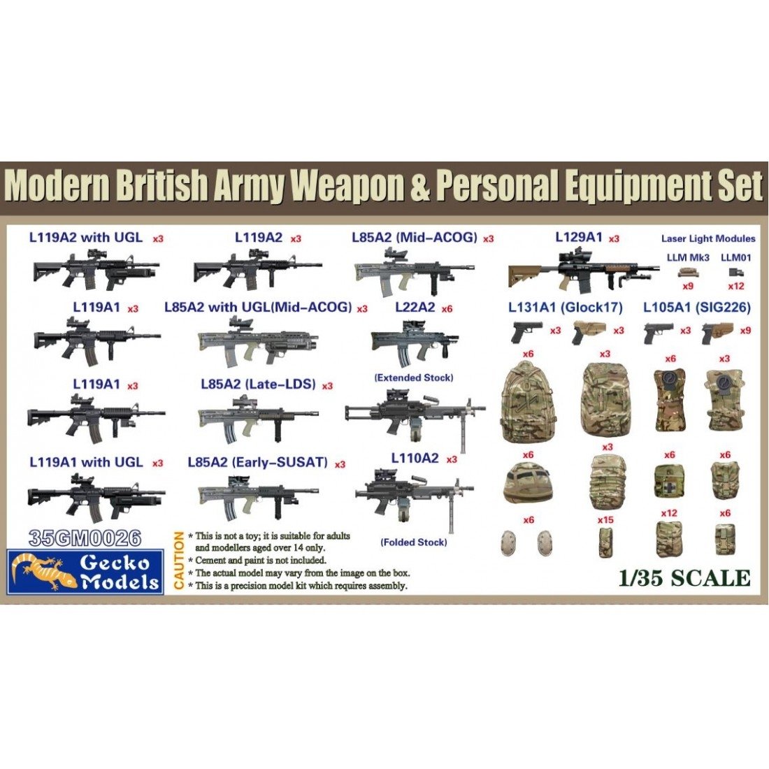 Gecko Models 35GM0026 British Army Weapon &amp; Equipment Set 1/35