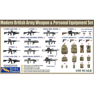 Gecko Models 35GM0026 British Army Weapon &amp;amp; Equipment Set 1/35